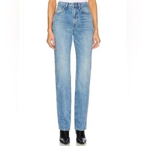 GRLFRND sara super high rise slim straight jeans in lenox hill